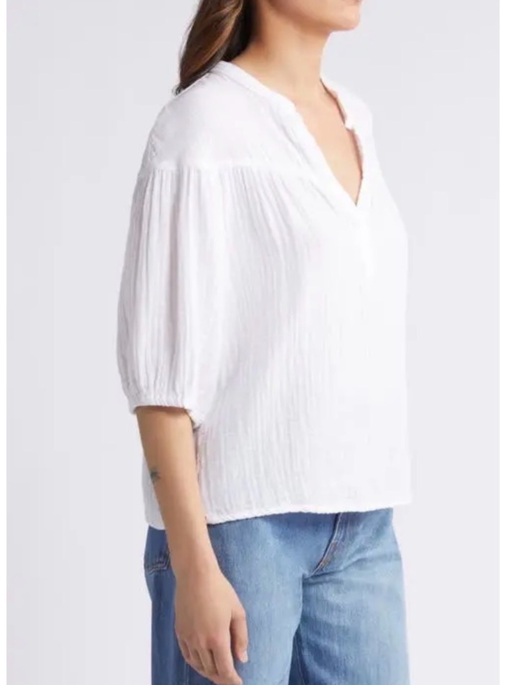 XIRENA Clem Cotton Gauze Blouse White Medium